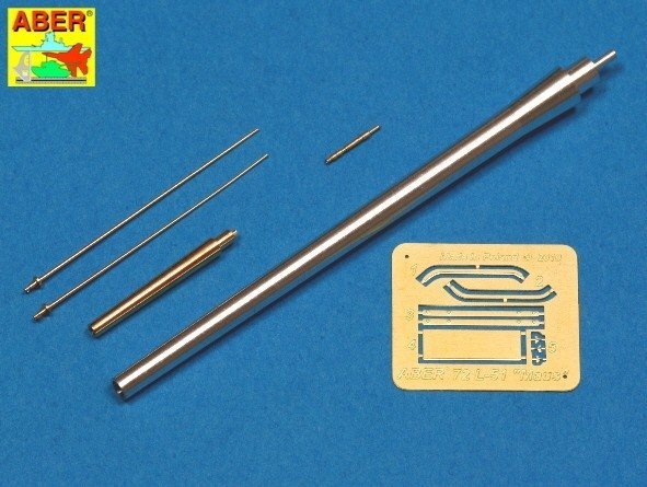 Aber 72L-51 Zestaw 2 Luf do niemieckiego ciężkiego czołgu MAUS / Set of 2 barrels for German Heavy Tank MAUS 1/72