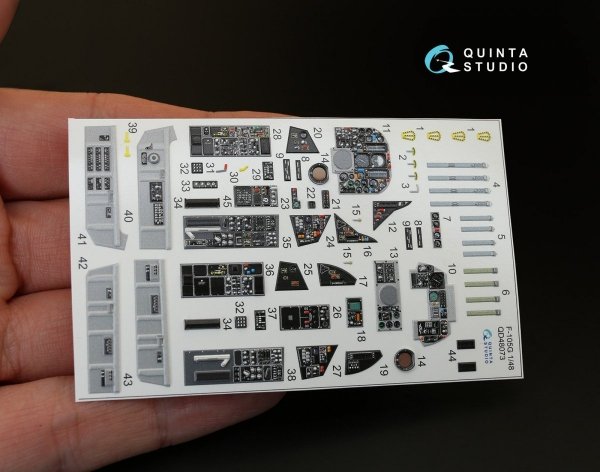 Quinta Studio QD48073 F-105G 3D-Printed &amp; coloured Interior on decal paper (for HobbyBoss kit) 1/48