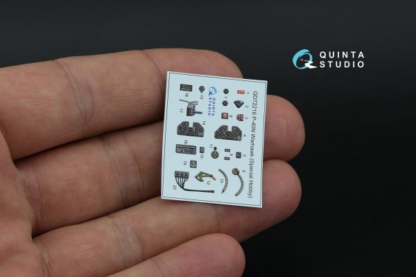 Quinta Studio QD72216 P-40N Warhawk 3D-Printed &amp; coloured Interior on decal paper (Special Hobby) 1/72