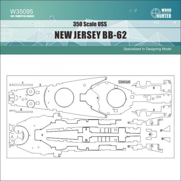 Wood Hunter W35095  USS NEW JERSEY BB-62 1/350