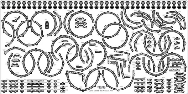 Pontos 23005F1 USS BB-61 Iowa 1944 Detail Up Set (20B Deck Blue stained wooden deck) (1:200)