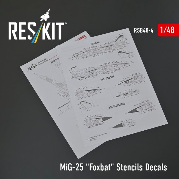 RESKIT RSB48-0004 MiG-25 "Foxbat" Stencils Decals 1/48
