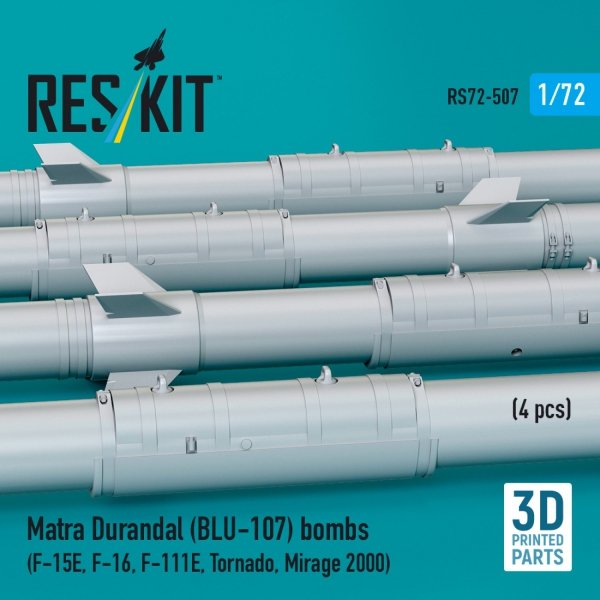 RESKIT RS72-0507 Matra Durandal (BLU-107) bombs (4 pcs) (3D Printed) 1/72