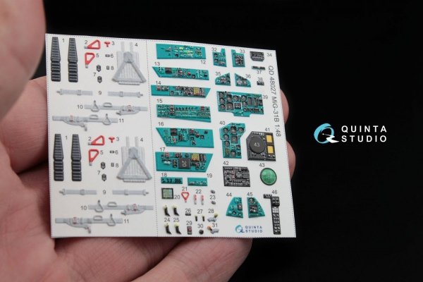 Quinta Studio QD48027 MiG-31B 3D-Printed &amp; coloured Interior on decal paper (for AMK kit) 1/48