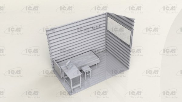 ICM 35901 Chernobyl #1 Radiation monitoring station (ZiL-131KShM truck &amp; 5 figures &amp; diorama base with background) 1/35