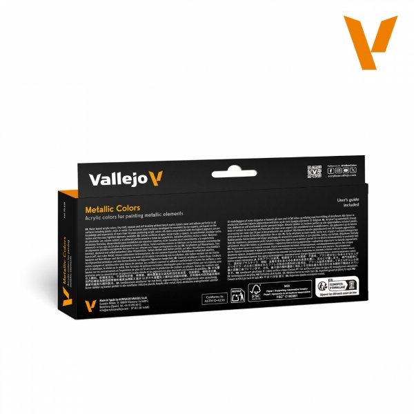 Vallejo 70118 Model Color Set  - Metallics 8x17ml
