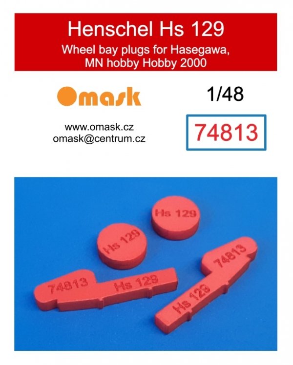 Omask 74813 Henschel Hs 129 wheel bay plugs (for Hasegawa, MN Hobby, Hobby 2000)) 1/48