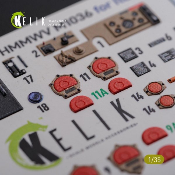 KELIK K35024 HUMVEE HMMWV M1036 with TOW Desert version Interior 3D Decal for Italeri kit 1/35
