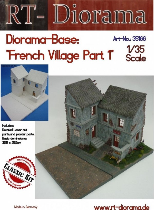 RT-Diorama 35166 Diorama-Base: &quot;French Village&quot; Part 1 1/35