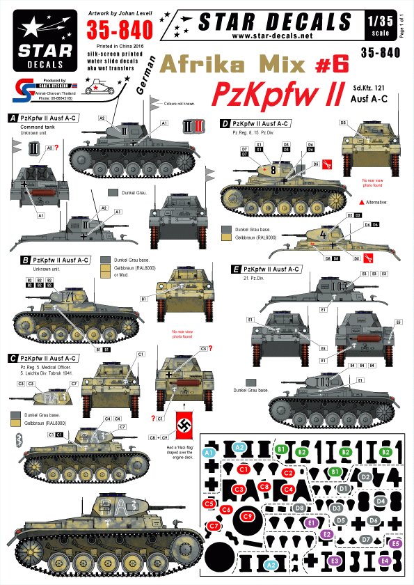 Star Decals 35-840 German Afrika Mix  # 6 1/35