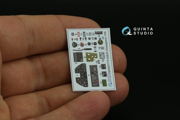 Quinta Studio QD48317 P-40E/K 3D-Printed &amp; coloured Interior on decal paper (Hasegawa) 1/48