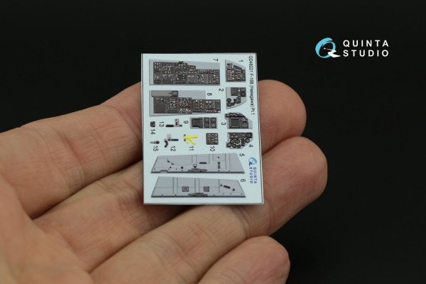 Quinta Studio QD48221 F-16B 3D-Printed &amp; coloured Interior on decal paper (Hasegawa) 1/48