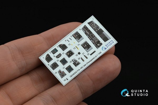 Quinta Studio QD48302 F/A-18C late 3D-Printed &amp; coloured Interior on decal paper (Hasegawa) 1/48