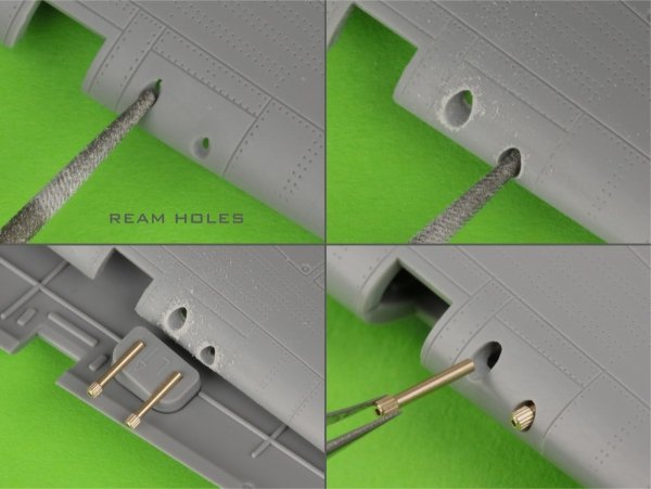 Master AM-48-172 Hawker Hurricane Mk.IIb - końcówki luf Browning .303 oraz podstawa celownika 1/48