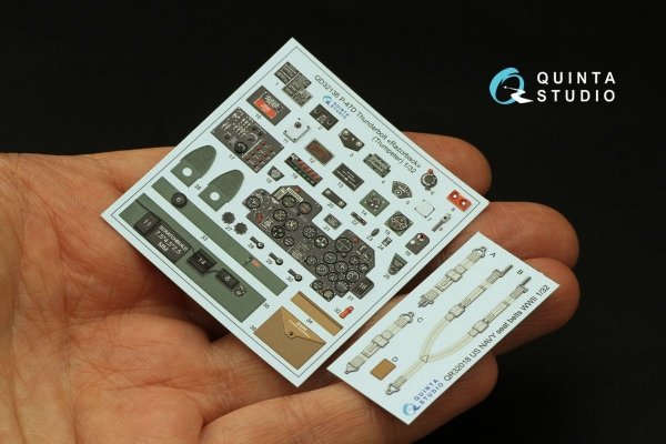 Quinta Studio QD32136 P-47D Razorback 3D-Printed &amp; coloured Interior on decal paper (Trumpeter) 1/32