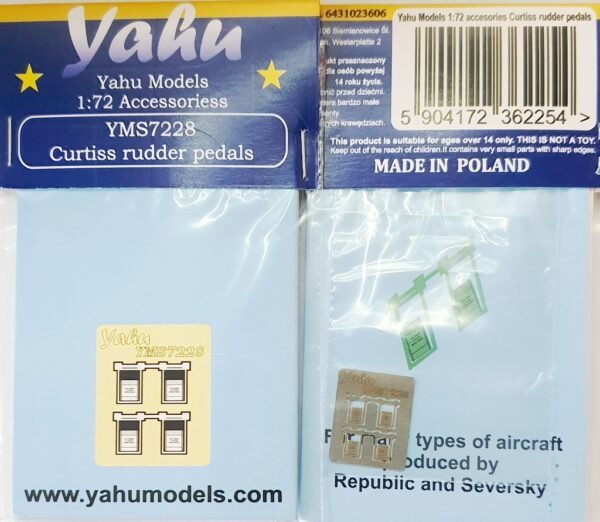 Yahu YMS7228 Curtiss Rudder Pedals 1/72
