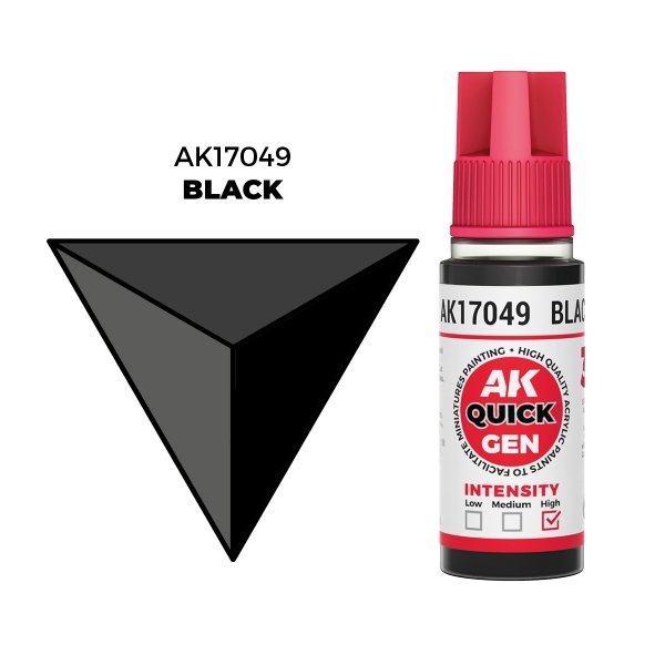 AK Interactive AK17049 BLACK – QUICK GEN COLOR 18ml