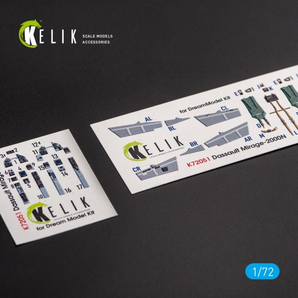 Kelik K72051 Mirage - 2000N - interior 3D decals for Dream Model kit (1/72)