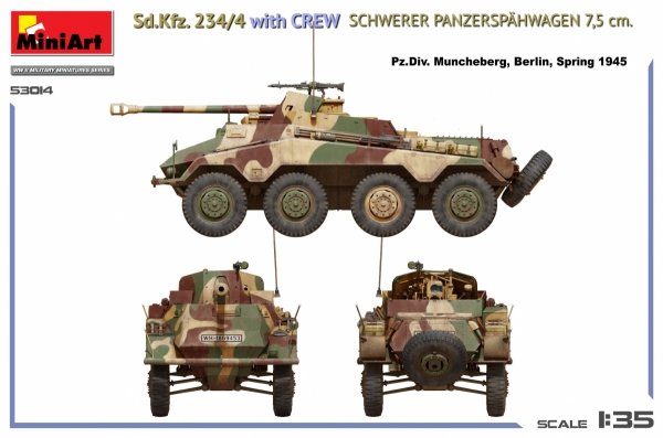 MiniArt 53014 Sd.Kfz. 234/4 w/CREW Schwerer Panzerspähwagen 7,5 cm 1/35