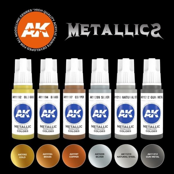 AK Interactive AK11608 METALLICS SET 6x17 ml