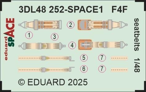 Eduard 3DL48252 F4F seatbelts SPACE Eduard 1/48