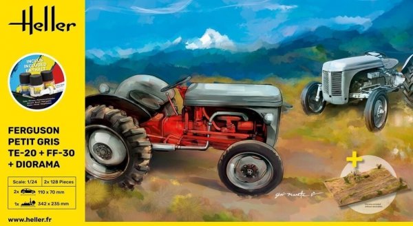 Heller 52326 Ferguson Petit Gris TE-20 + FF-30 + Diorama - Starter Kit 1/24