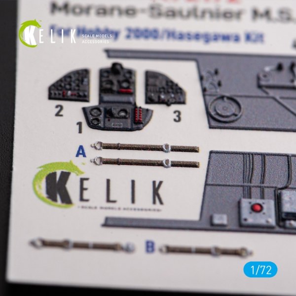 Kelik K72172 Morane-Saulnier M.S.406 - interior 3D decals for Hobby 2000/Hasegawa kit (1/72)