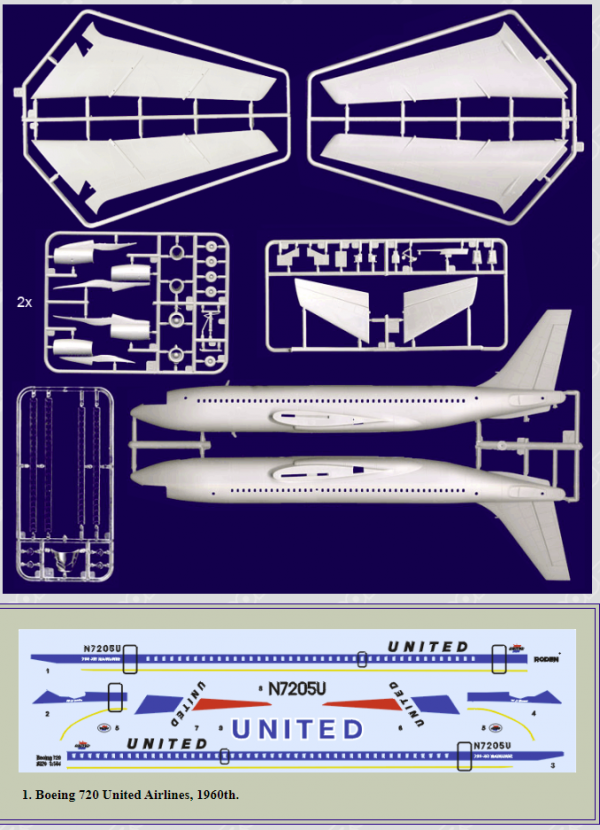 Roden 320 BOEING 720 UNITED 1/144