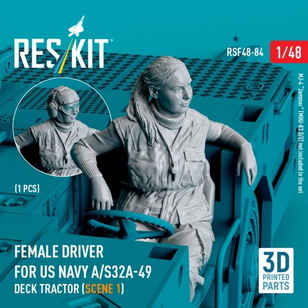 RESKIT RSF48-0084 Female driver for US NAVY A/S32A-49 Deck Tractor (scene 1) (1 pcs) (3D Printed) 1/48