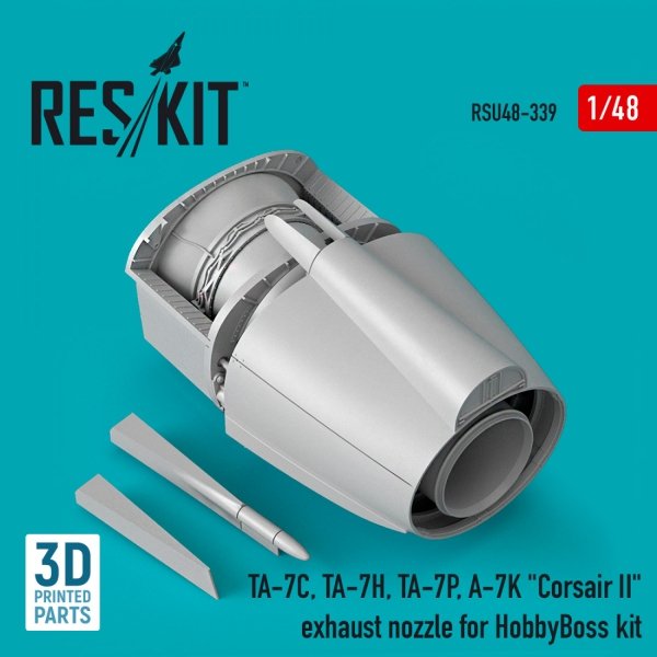 RESKIT RSU48-0339 TA-7C, TA-7H, TA-7P, A-7K &quot;CORSAIR II&quot; EXHAUST NOZZLE FOR HOBBYBOSS KIT (3D PRINTED) 1/48