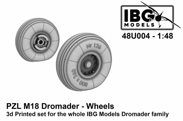 IBG 48U004 PZL M18 Dromader - Wheels - 3d Printed Set 1/48