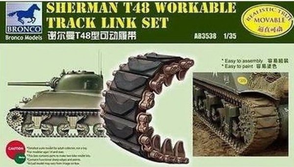 Bronco AB3538 SHERMAN T48 Workable Track Link Set 1/35
