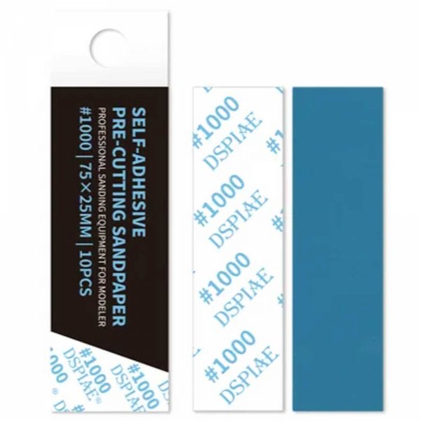 DSPIAE DSP-1000 Reusable Self-Adhesive Sandpaper #1000 / Samoprzylepny papier ścierny wielokrotnego użytku #1000 (75 x 25 mm) 10 pcs