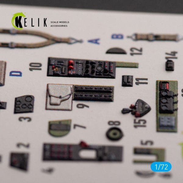 KELIK K72155 F4U-1A Corsair - interior 3D decals for Tamiya kit 1/72
