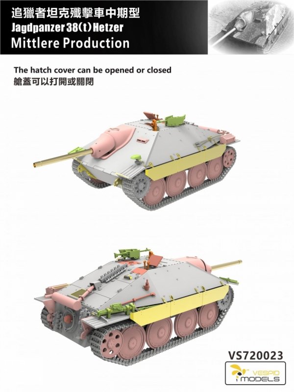 Vespid Models VS720023 Jagdpanzer 38(t) Hetzer Mittlere Production 1/72