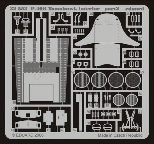 Eduard 32553 P-40B interior 1/32 TRUMPETER