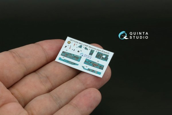 Quinta Studio QD72256 MiG-21MF (Moscow plant) 3D-Printed &amp; coloured Interior on decal paper (Eduard) 1/72