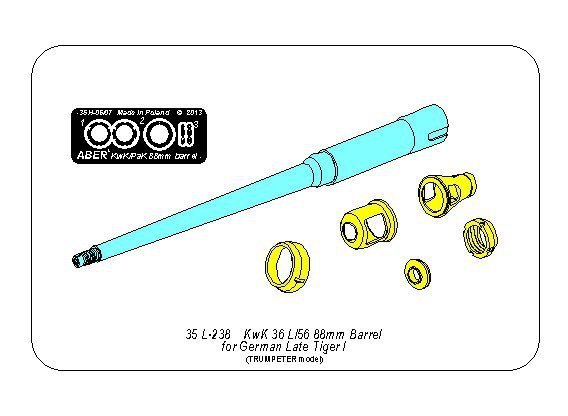 Aber 35L-238 KwK36/L56 88mm barrel for German lateTiger I (1:35)
