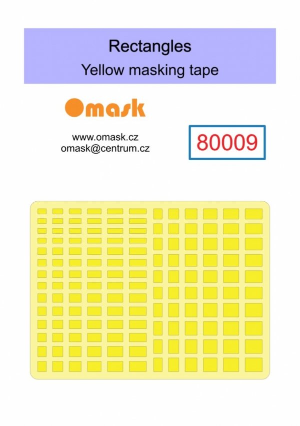 Omask 80009 Rectangles 2-5mm (yellow masking tape)