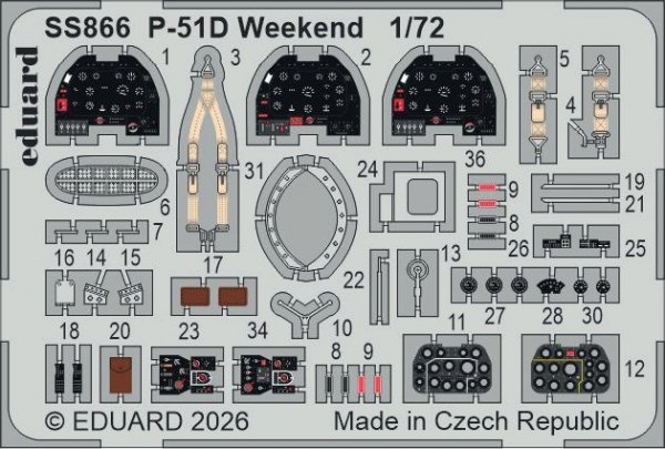 Eduard SS866 P-51D Weekend Zoom set for EDUARD 1/72