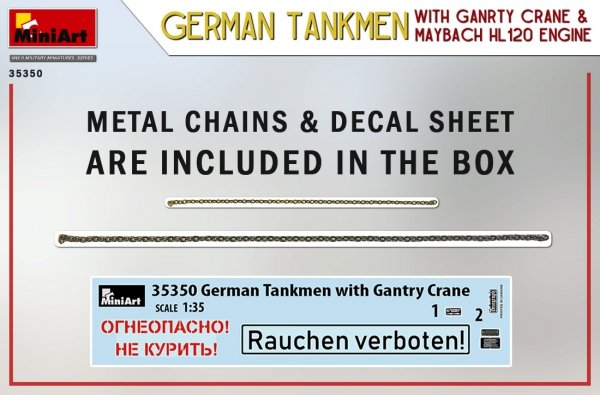 MiniArt 35350 GERMAN TANKMEN WITH GANTRY CRANE &amp; MAYBACH HL 120 ENGINE 1/35
