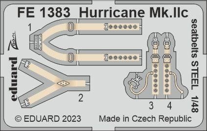 Eduard FE1383 Hurricane Mk. IIc seatbelts STEEL Arma Hobby 1/48