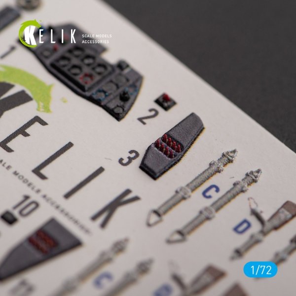 KELIK K72145 Me 163 B/S Komet - interior 3D decals for Hobby 2000/Academy kit 1/72