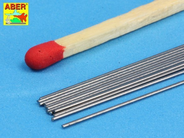 Aber SR05 Steel round rods 0,5mm length 250mm x12 pcs.