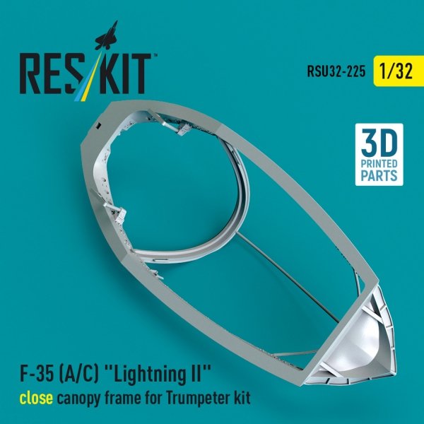 RESKIT RSU32-0225 F-35 (A/C) "Lightning II" close canopy frame for Trumpeter kit (3D Printed) 1/32
