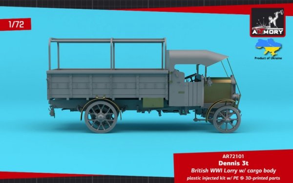 Armory Models 72101 Dennis 3t Lorry, British WWI lorry w/ flatbed cargo body 1/72