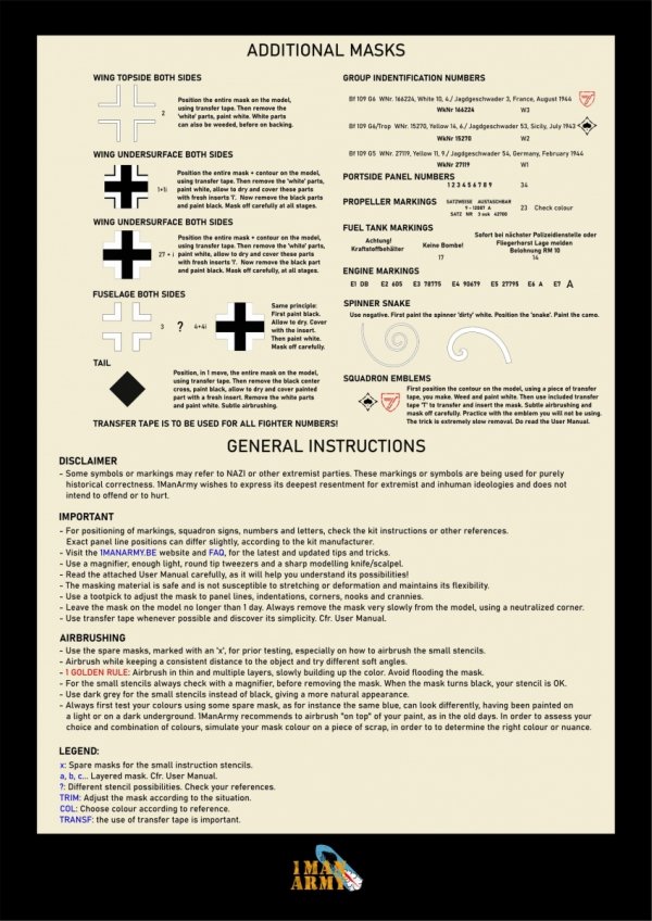 1 Man Army 24DET005 Messerschmitt Bf 109G5/G6 (Airfix) 1/24