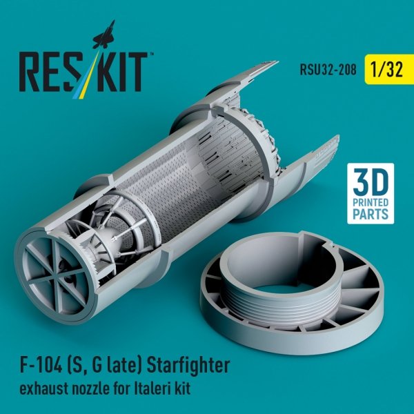 RESKIT RSU32-0208 F-104 (S, G late) "Starfighter" exhaust nozzle for Italeri kit (3D Printed) 1/32