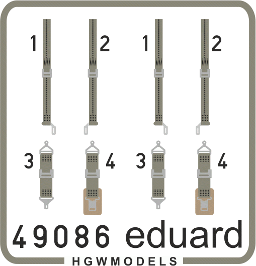 Eduard 49086 Seatbelts USN WWII green SUPERFABRIC 1/48