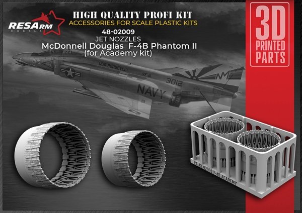RESArm 48-02009  F-4B ACADEM - JET NOZZLES McDonnell Douglas Phantom ll (3D resin printing) 1/48
